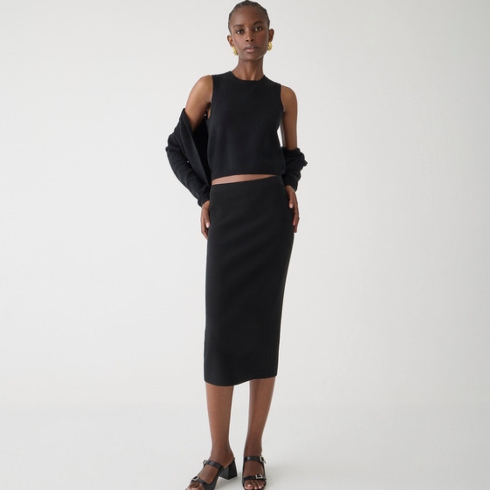 J. Crew Black Midi Tube Sweater Skirt